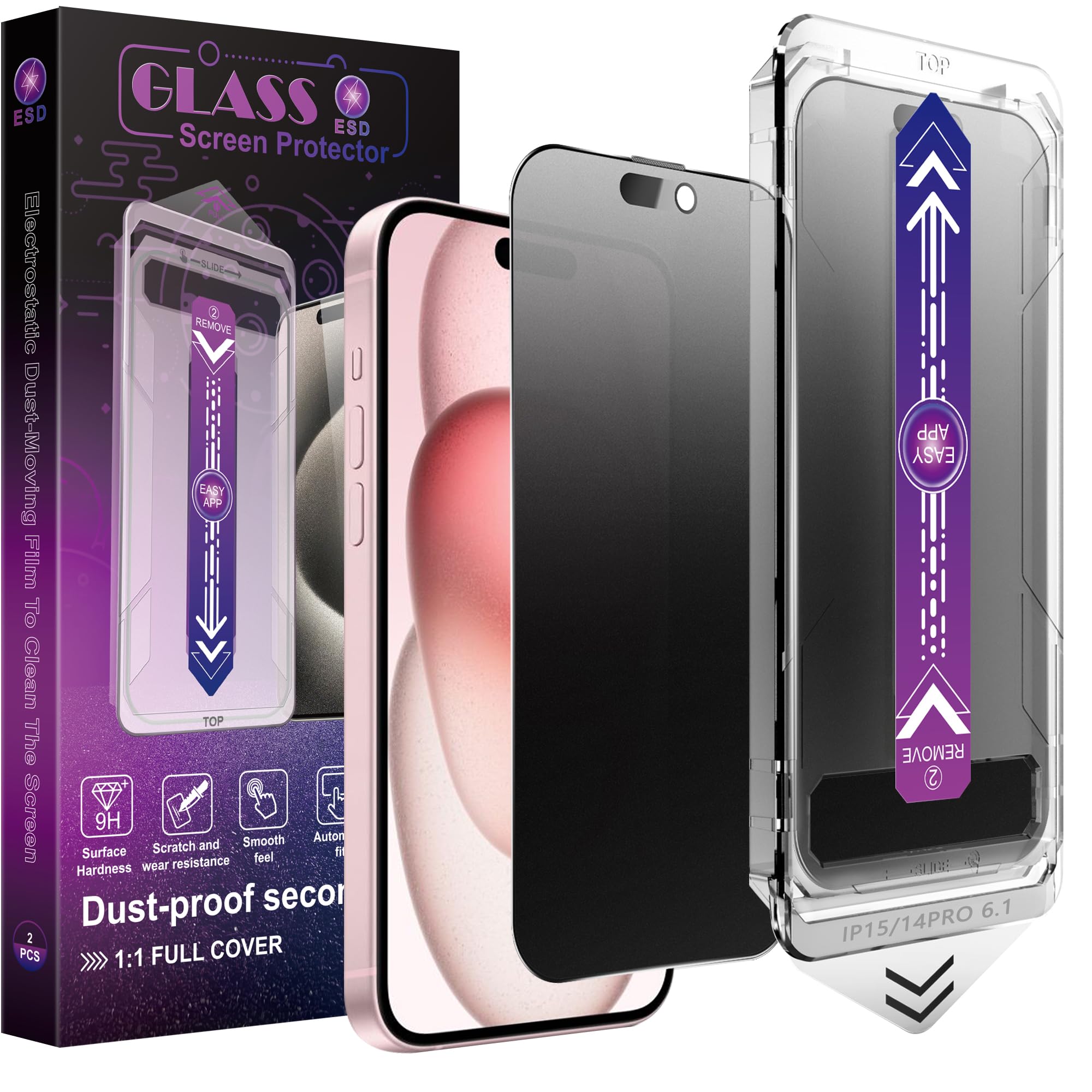 Protetor De Tela Chisha Matte Privacy Iphone 16/15/14 Pro 6.1