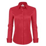 Camisa Social Siliteelon Button Down Para Mulheres Vermelha Tamanho L