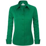 Camisa Feminina Siliteelon Com Botões, Verde Sem Rugas, 3gg
