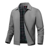 Jaqueta Masculina Leve Tbmpoy, Corta-vento, Cinza, Resistente À Água