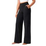 Calças De Ioga Crz Yoga Butterlift De Cintura Alta, Perna Larga, Preta