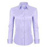 Camisa Feminina Siliteelon Com Botões, Manga Comprida, Roxa Clara