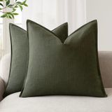 Capas De Travesseiro Findtower Decorative Linen 60x60cm Dark Olive