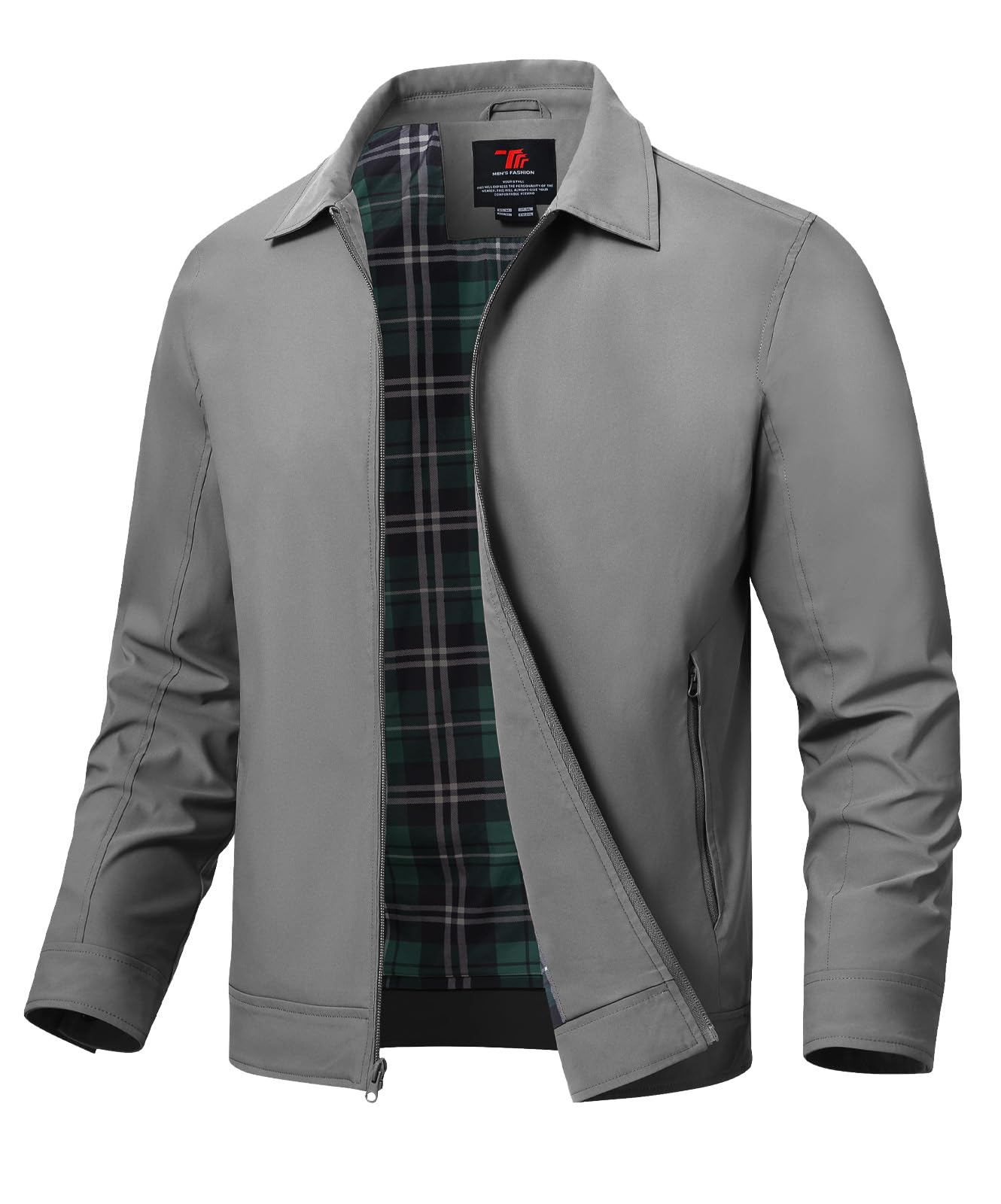 Jaqueta Masculina Leve Tbmpoy, Corta-vento, Cinza, Tamanho S