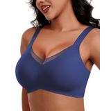 Sutiã Feminino Horisun, Sem Fio, Confortável, Cobertura Total, Azul Marinho