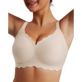 Sutiã Luxmay Sem Fio Comfort Push Up, Cobertura Total, Branco