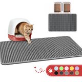 Tapete De Areia Para Gatos Powools 46" X 35" Impermeável Antiderrapante Cinza