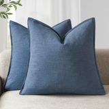 Capas De Almofada Findtower Decorative Linen 60x60cm Azul Escuro