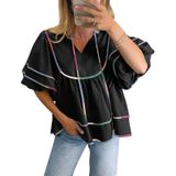 Blusas Peplum Babydoll Cicy Bell Femininas Com Decote Em V E Manga Lanterna