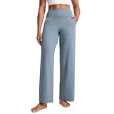 Calças De Ioga Crz Yoga Butterlift De Cintura Alta, Perna Larga, Azul S