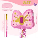Festa De Aniversário Para Meninas Com Gravata Borboleta Rosa Piñata Wernnsai Com Blindfo