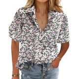 Camisa Hotouch De Tamanho Grande Floral Com Decote Em V Para Mulher
