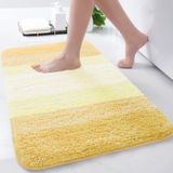 Tapete De Banheiro Arotive Microfiber Shaggy Absorvente 60x40cm Amarelo Claro
