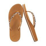 Chinelos Kuailu Femininos De Strass Arch Support Cáqui 8,5