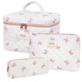 Bolsa De Maquiagem Honitty, Bolsa De Cosméticos Acolchoada, Conjunto De Algodão Floral