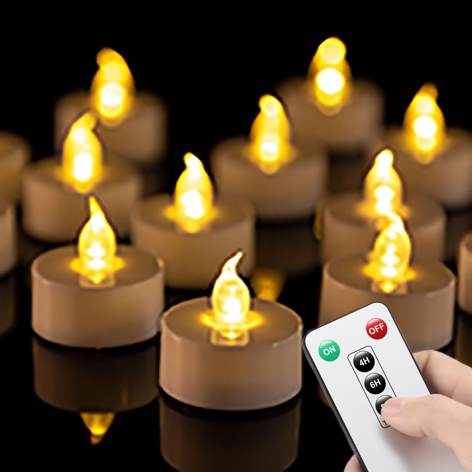 Velas Led Para Luz De Chá Punpuba Remote Control, Pacote Com 50