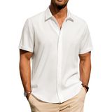 Camisa Masculina J.ver De Linho, Manga Curta, Algodão Branco, 3g