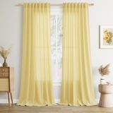 Cortinas Joywell Yellow Linen 260 Cm H 2 Painéis De Filtragem De Luz
