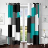 Cortinas Blackout Tyrot Teal/turquesa 100% Blackout 214x213cm