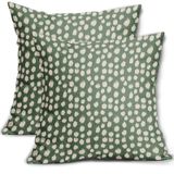Capas De Travesseiro Sweetshow Sage Green Cream 55x55cm Conjunto De 2