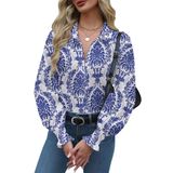 Blusa Feminina Elegante E Casual Com Botões Zeagoo, Decote Em V, Gg