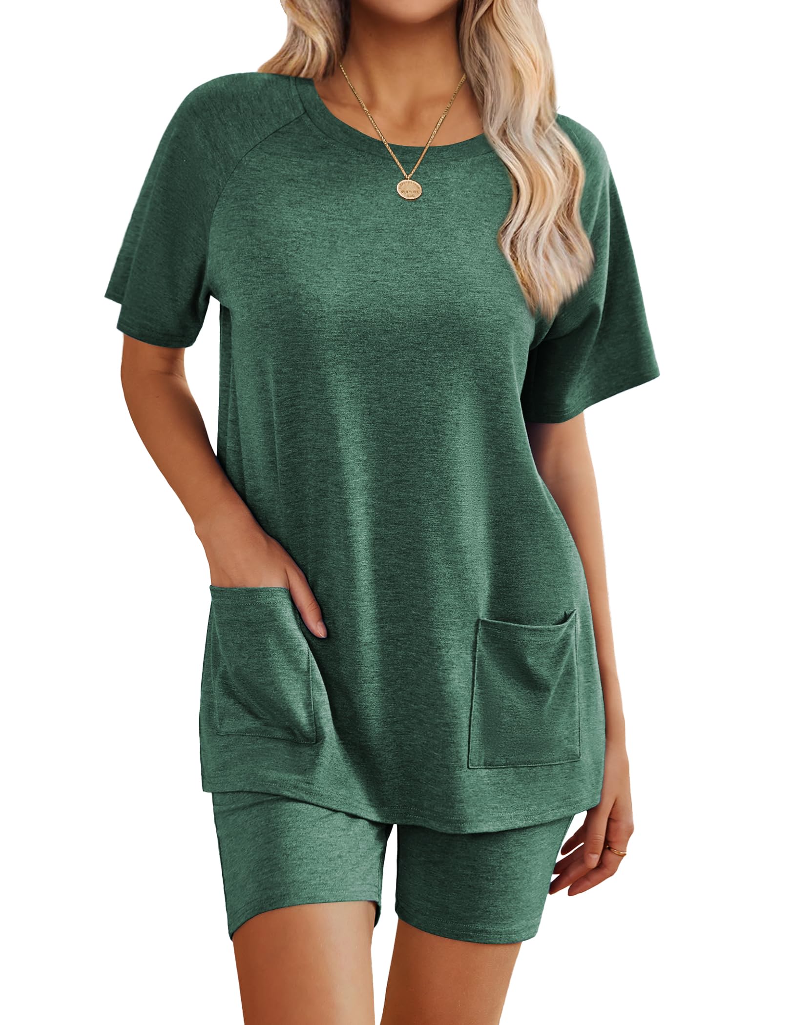 Conjunto De Lounge Ekouaer 2025, Roupas De Verão Com Bolso Para Mulheres