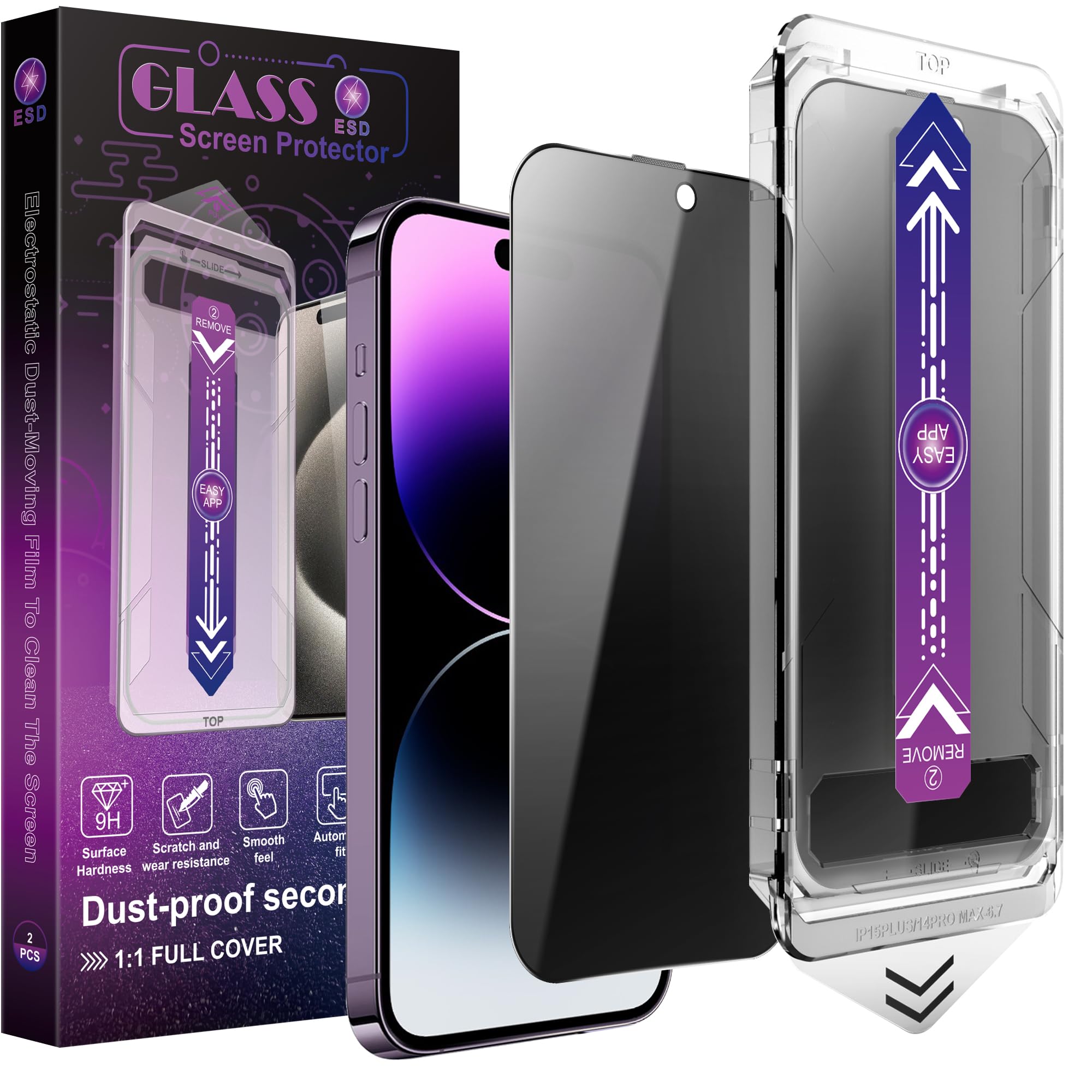 Protetor De Tela De Privacidade Chisha Para Iphone 16 Plus/15 Plus/14 Pro Max