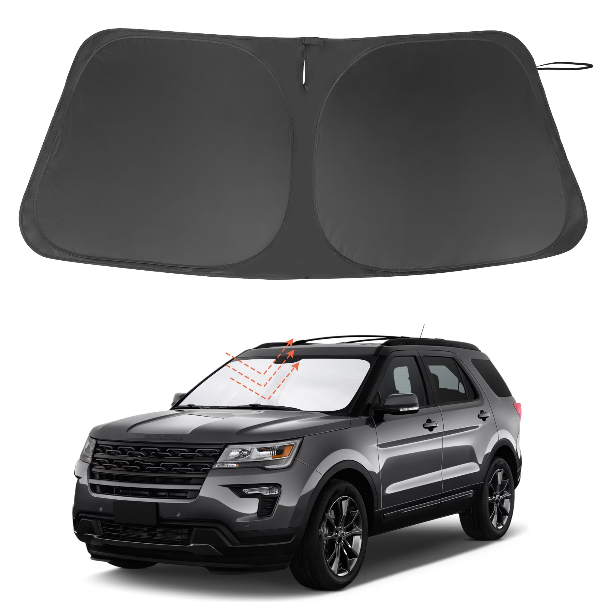 Pára-brisa Sun Shade Lhflive, Ajuste Personalizado Para Ford Explorer