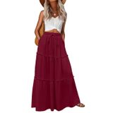 Saia Maxi Lepunuo De Cintura Alta, Floral Fluida Com Bolsos Femininos