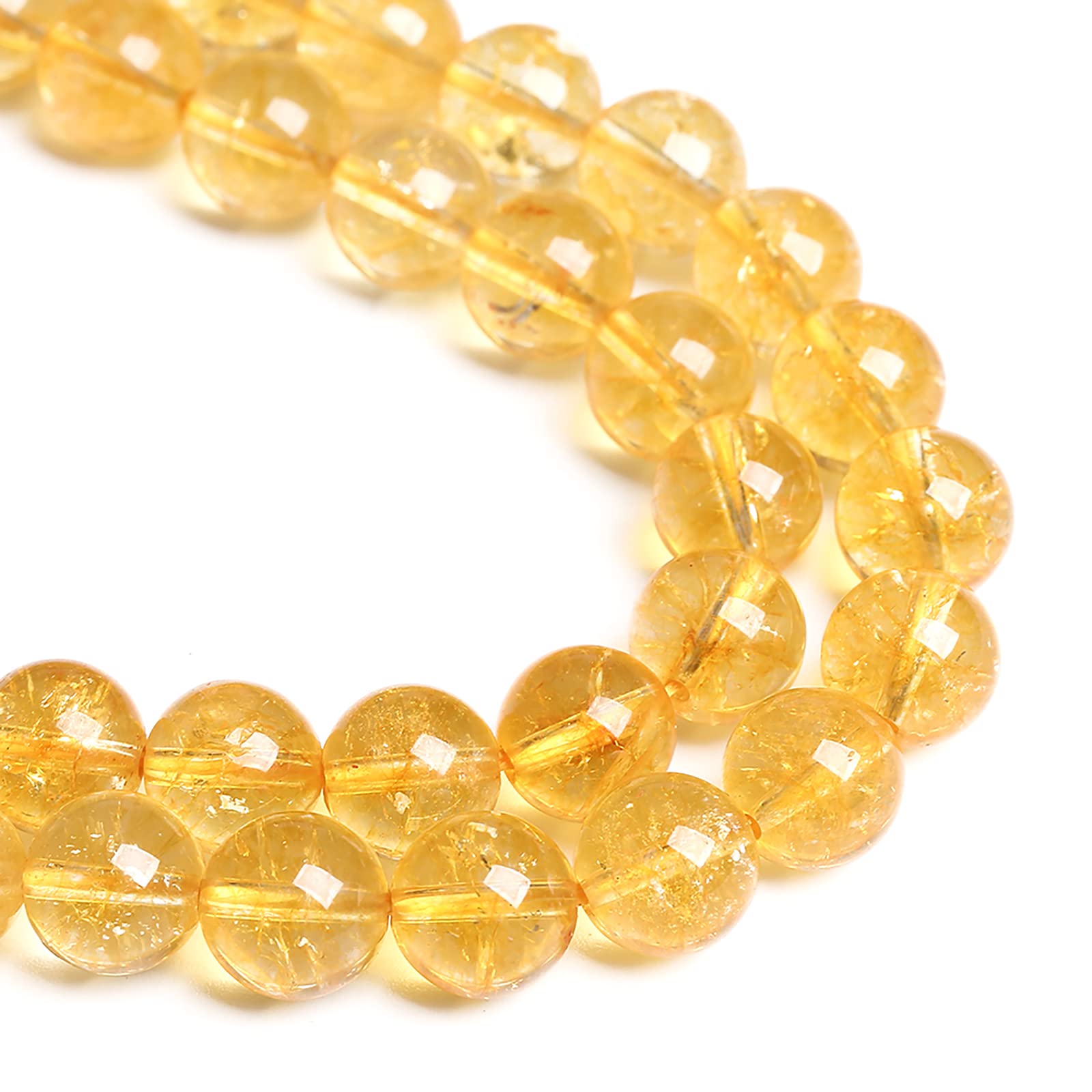 Miçangas Jiejinyu Citrino De Quartzo Amarelo Cristal De 8 Mm (90 Unidades)