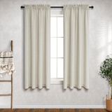 Cortinas Mrs.naturall Linen Sheer 36x48in Rod Pocket 2 Painéis