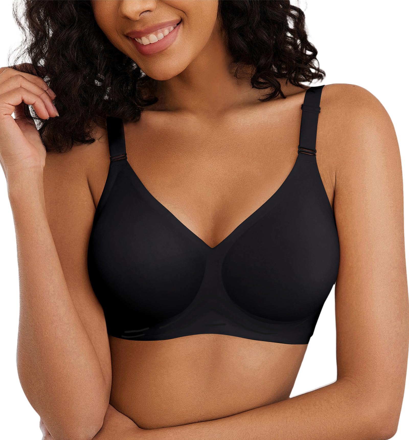 Sutiã Avidlove Wireless Seamless Pushup, Cobertura Total, Preto