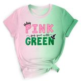 Camiseta Bordada Rosa Goes Good With Green Camisetas Femininas De Filmes Musicais, Presentes Para Fãs, Camiseta Casual De Manga Curta