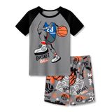 Pijama Beezizac Little &amp; Big Boys Grey Basketball Tamanho 10