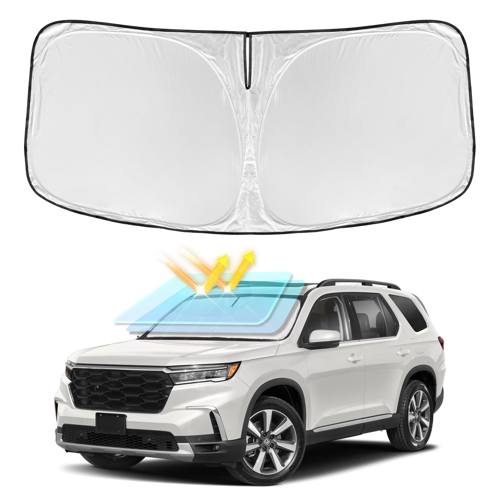 Capa De Pára-brisa Sun Shade Zoibv Para Honda Pilot 2016-2024