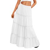 Saia Moderna Queen White Maxi Beach, Roupa Feminina 2025