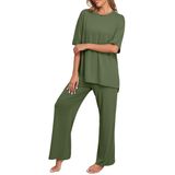 Conjunto De Pijama Feminino Prinstory De 2 Peças Lounge Army Green-s