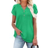 Camisetas Femininas Bette Boutik, Verão, Decote Em V, Verde, Grande