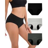Roupa Íntima De Época Innersy De Algodão De Cintura Alta, Pacote Com 3 Unidades Femininas