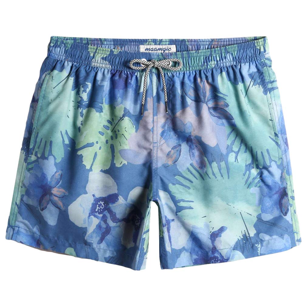 Calções De Banho Mamagic Masculinos Quick Dry Beach Shorts Inkblue M