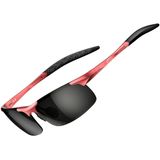 Óculos De Sol Attcl 8177vermelho-preto Polarizado Al-mg Metal Frame