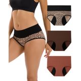 Roupa Íntima Menstrual Feminina Innersy Plus Size De Cintura Alta, Pacote Com 3