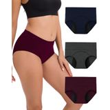 Roupa Íntima De Época Innersy De Algodão De Cintura Alta, Pacote Com 3 Unidades Femininas