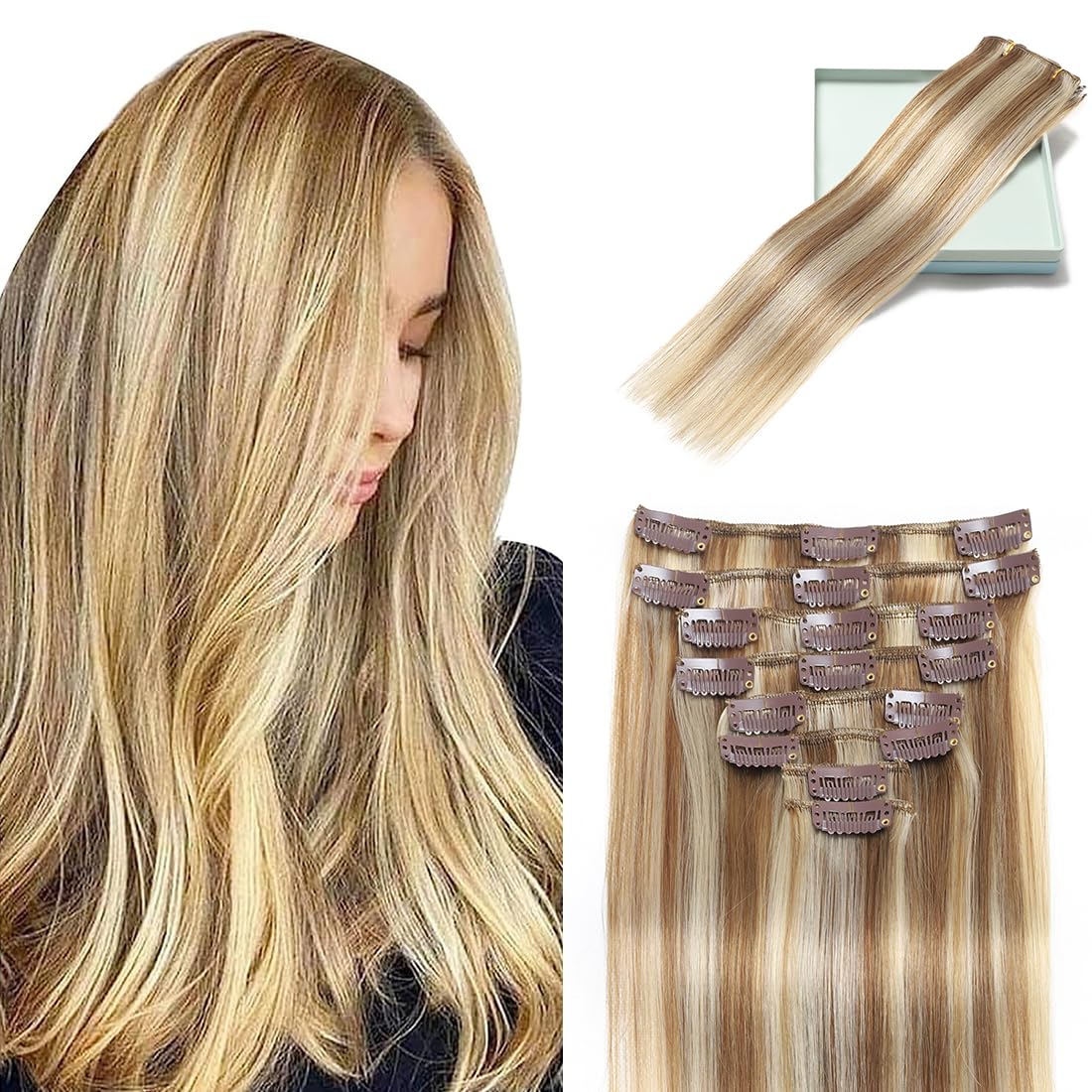 Extensões De Cabelo Clip In Lorien Real Human Hair 18 Polegadas 100g