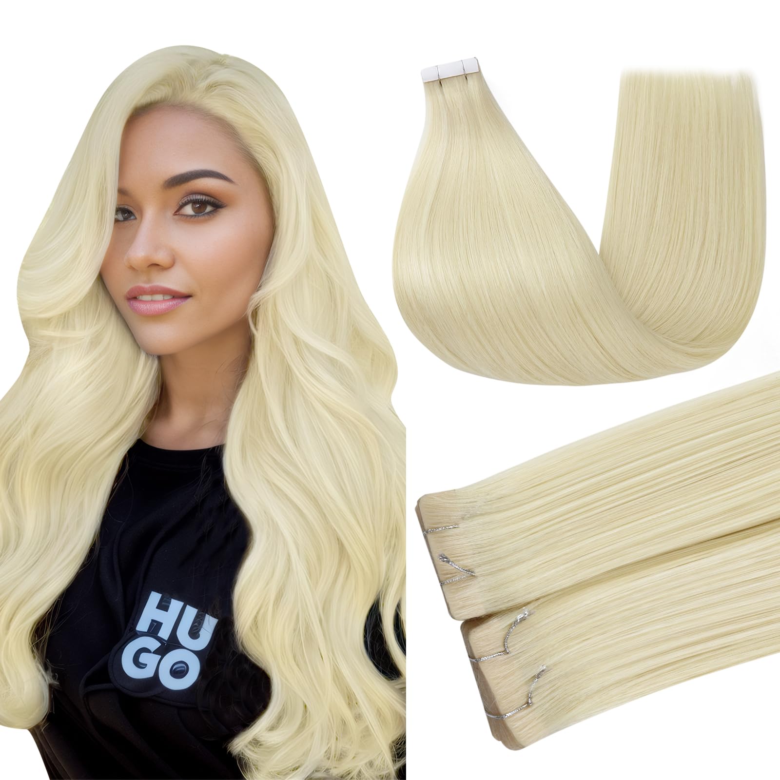 Fita Adesiva Em Extensões De Cabelo Full Shine Injection Color 60 Blonde