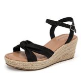 Sandálias Luoika Wide Wedge Para Mulheres Pretas 9.5xw