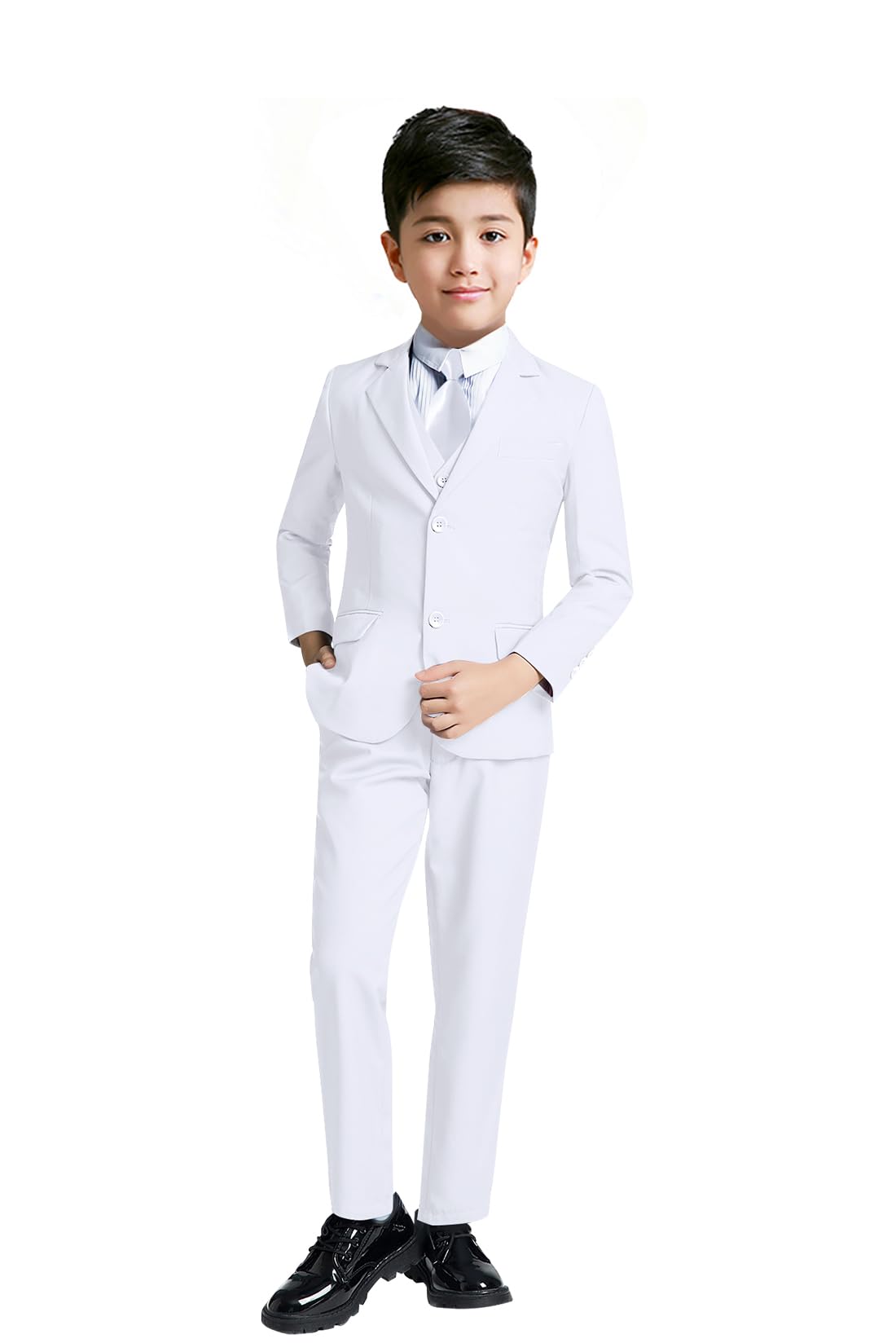 Suit Yuanlu Toddler Boy, Tamanho 5, Ajuste Justo, 5 Peças, Branco