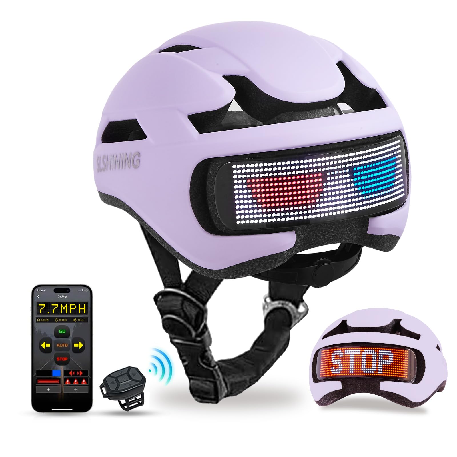 Capacete De Bicicleta Asteron Led Smart Display High Visibility