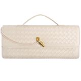 Bolsa Embreagem Newrogeng Em Couro Tecido Para Mulheres Branco Creme
