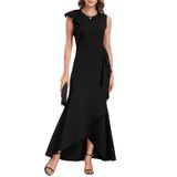 Vestido Formal Fqa Long Para Mulheres, Vestido De Noite De Coquetel Preto